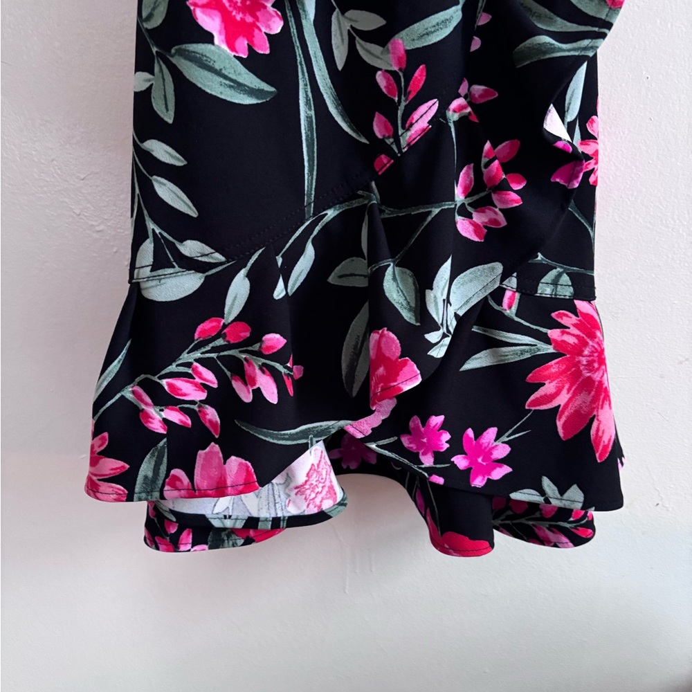 Calvin Klein Black Dress with Pink Floral Print size 8 - Picture 4 of 5